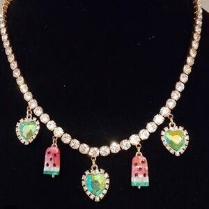 NEW WITH DEFECT Betsey Johnson WATERMELON POPSICLE NECKLACE